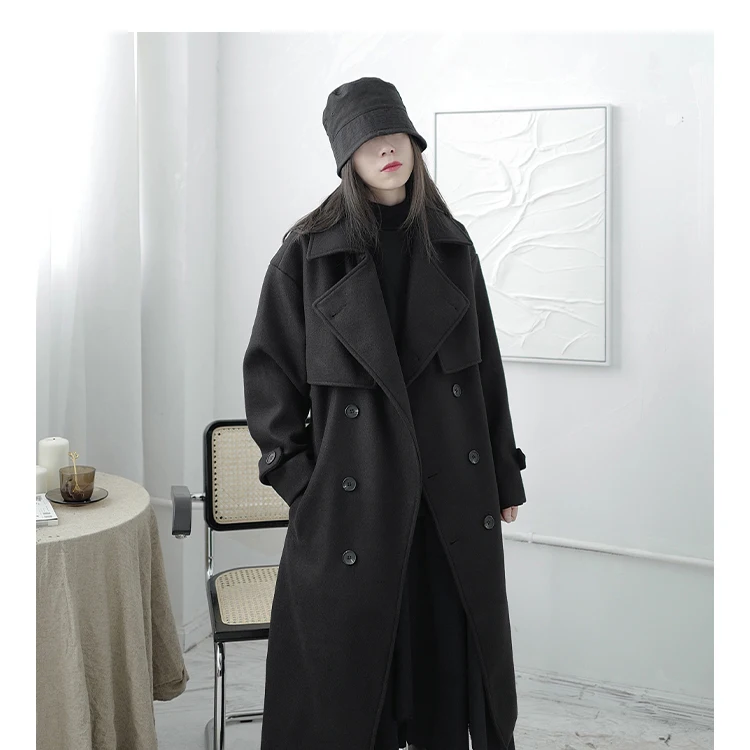 maxi puffer coat womens Hidden 2020 Autumn and winter new classic double-breasted loose deconstruction of the women's coat small Korean version of the warmest winter coats for women