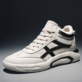 

2019 Men's Pikachu Shoes Sneakers Autumn Winter PU Leather Classic High Top Men Vulcanized Shoes Casual Men's Boots Male X12-19