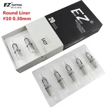 EZ revolución cartucho agujas de tatuaje línea ronda #10 0,30mm largo cónicos 5,5mm para Cartucho de la máquina de tatuaje y agarre 20 unids/lote