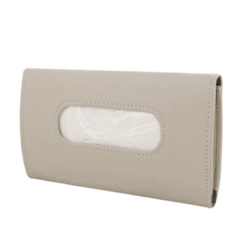 

Napkin Sun Visor Hanging Storage Fashion Universal Car Tissue Box Holder Backseat Organizer PU Leather Accessories Case Interior