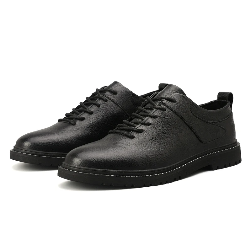 KATESEN/Мужская обувь; повседневная обувь из натуральной кожи; высококачественные кроссовки на резиновой подошве для улицы; Мужская защитная обувь; zapatillas hombre - Цвет: Черный