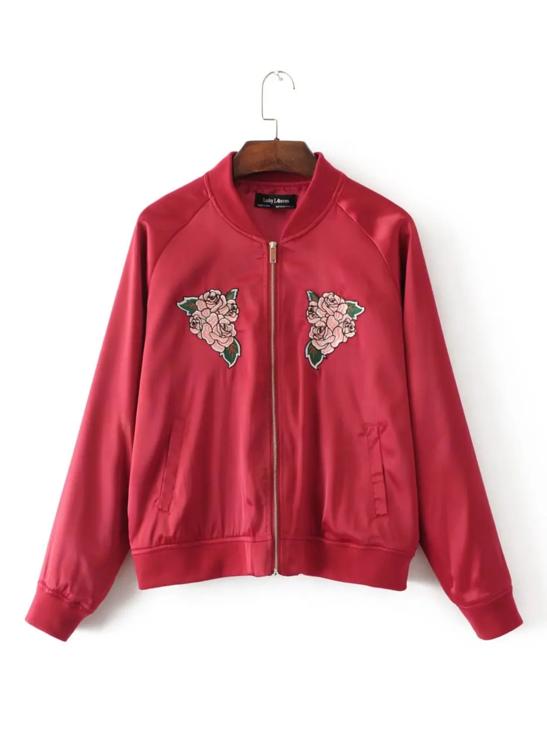 

Early Autumn European And American Style Versitile Fashion Flower Embroidered Embroidery Stand Collar Zipper Jacket WOMEN'S Dres