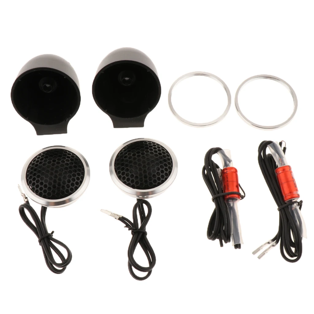 1 Pair Car Tweeters, 150W Car Half-Dome Stereo Treble Speakers with Installation Accessories