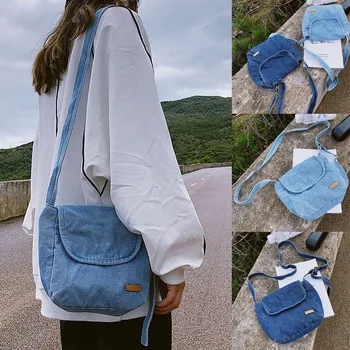 

Women 2019 Retro reusable shopping bag Simple Cowboy Shoulder Bag Student Canvas grocery bag sac courses reutilisable