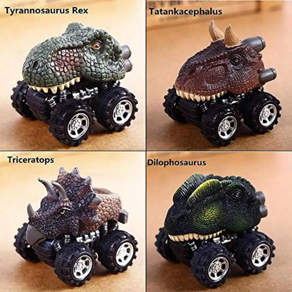 

4/6Pcs Kids Pull Back Car Toys Dinosaur Cars Big Tire Wheel Vehicles Education Kids Toy Gift