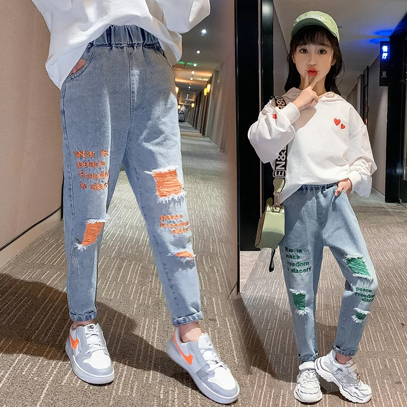 2021 Fashion Kids Jeans For Girls 