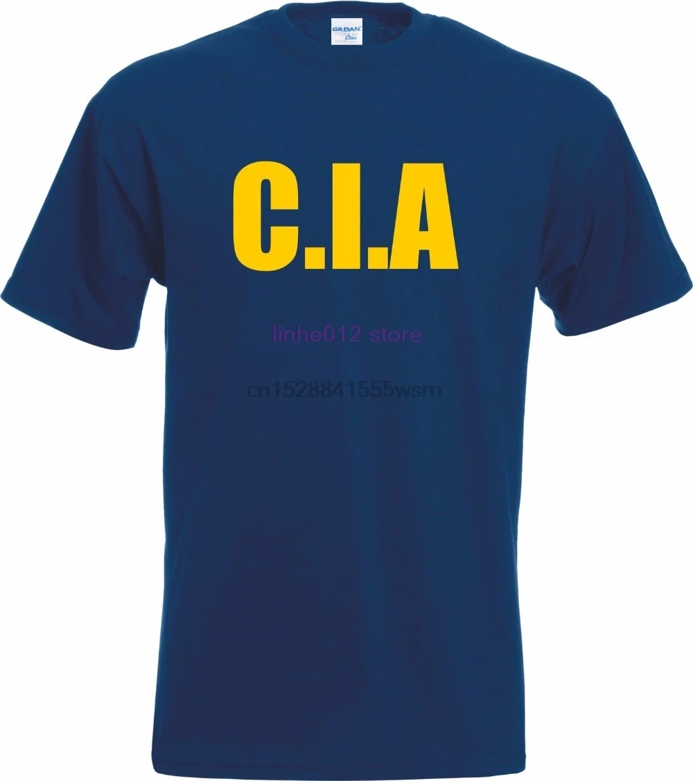 New Unisex T Shirt Novelty Shirts CIA Tshirt - Funny T-Shirt Criminal Retro FBI Feds Usa Fancy american Tee | Мужская одежда