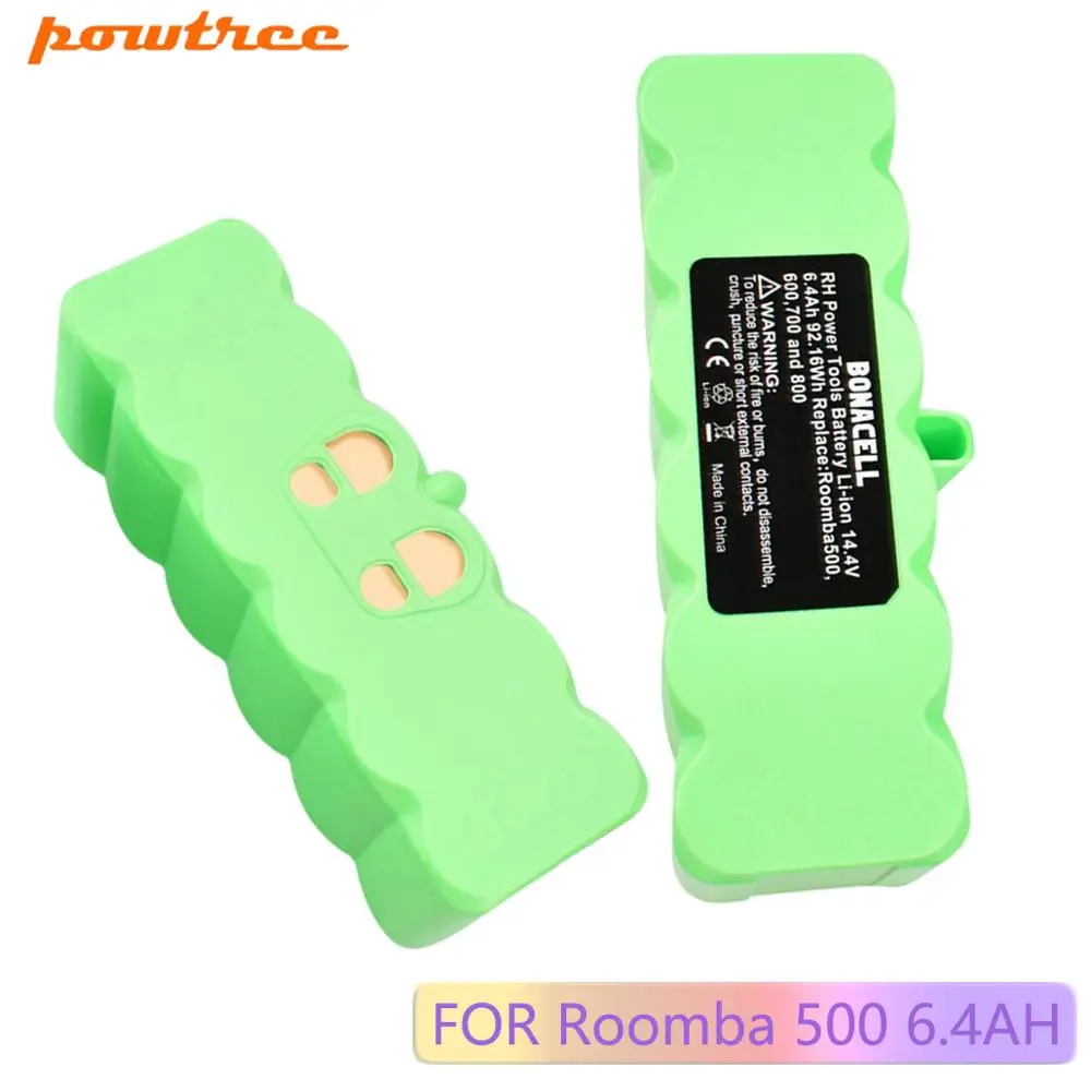 Powtree 6400 мА/ч 14 4 в Li Ion Батарея для IRobot Roomba 500 600 700 800 серии пылесос 620 650 770 780