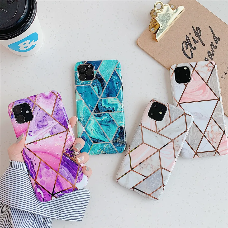 Синий розовый мраморный чехол для телефона Coque Funda Apple iphone 10 Xs max s XR X 8 7 plus 6 6s 11 pro |