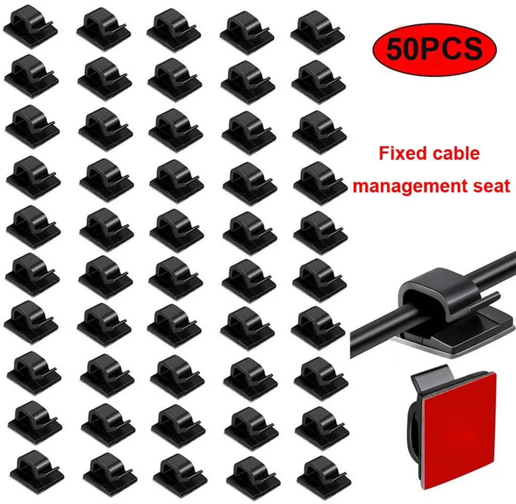 50PCS Finisher Wire Clamp Organizer Cable Clip Buckle Clips Ties Fixer Fastener Holder USB Charging Data Line Bobbin Winder | Электроника