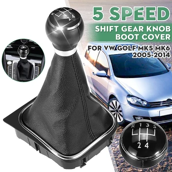 

5 6 Speed Car Styling Gear Stick Shift Knob Dust Cover For VW Golf MK5 MK6 Golf 5 6 Rabbit Jetta MK6 2010 2011-2014 PU Leather