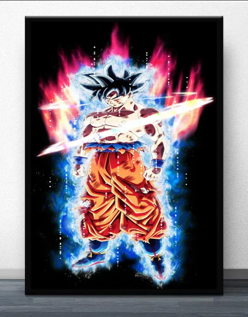 Dragon Ball и super Goku ультра инстинкт японского Аниме Комикс фильм плакат настенная живопись искусство HD Печать холст украшение дома - Цвет: j