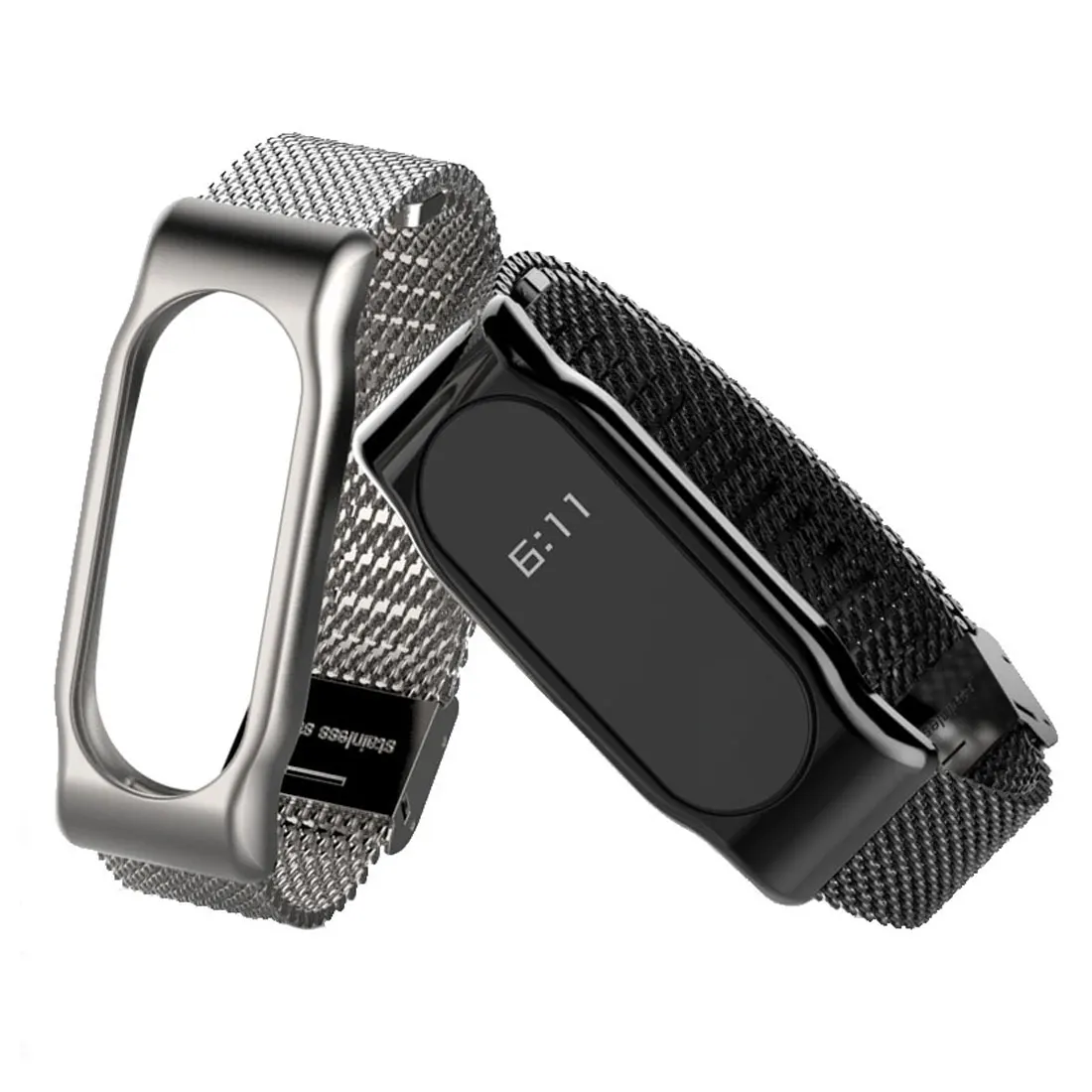

Wrist Strap for Xiaomi Mi Band 2 Wristband Metal Strap Screwless Magnetic Automatic Buckle for Mi Band Bracelet Stainless Steel