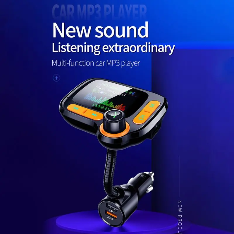 1 шт. QC 5,0 12 В двойной USB Автомобильный MP3-плеер Bluetooth прикуриватель зарядное устройство Авто Зарядка автомобиля без рук музыка автомобильное зарядное устройство