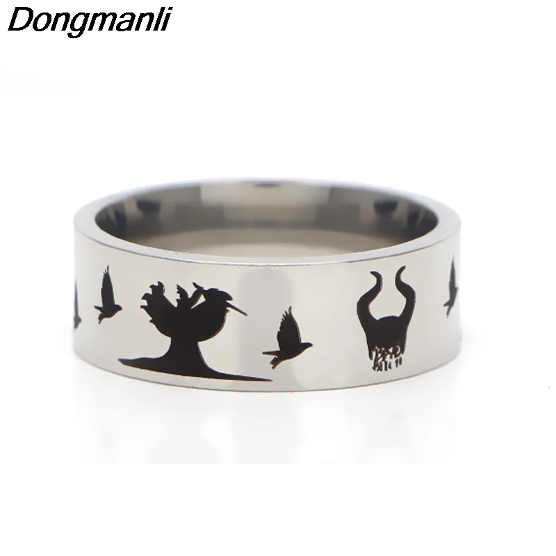 P3322 Dongmanli Maleficent ведьма милое кольцо кольца для мужчин и женщин вечерние модные черные Серебряные кольца ювелирные изделия