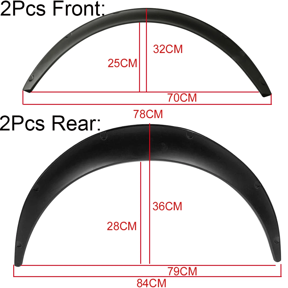 Горячий автомобиль Универсальный 4 x пластиковый автомобильный корпус колеса бровей крыло вспышки гибкие прочные 78 см 80 см(матовый черный - Цвет: 78cmx84cm