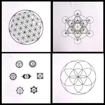 

1PC 7 Chakra Tarot Cotton Cloth Lotus Rune Symbol Geometry Crystal Grid Altar Cloth Divination Healing Spiritual Reiki Meta