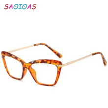 SAOIOAS, модные женские очки кошачий глаз, оправа, мужские Оптические очки, ретро очки, компьютерные очки, прозрачные очки