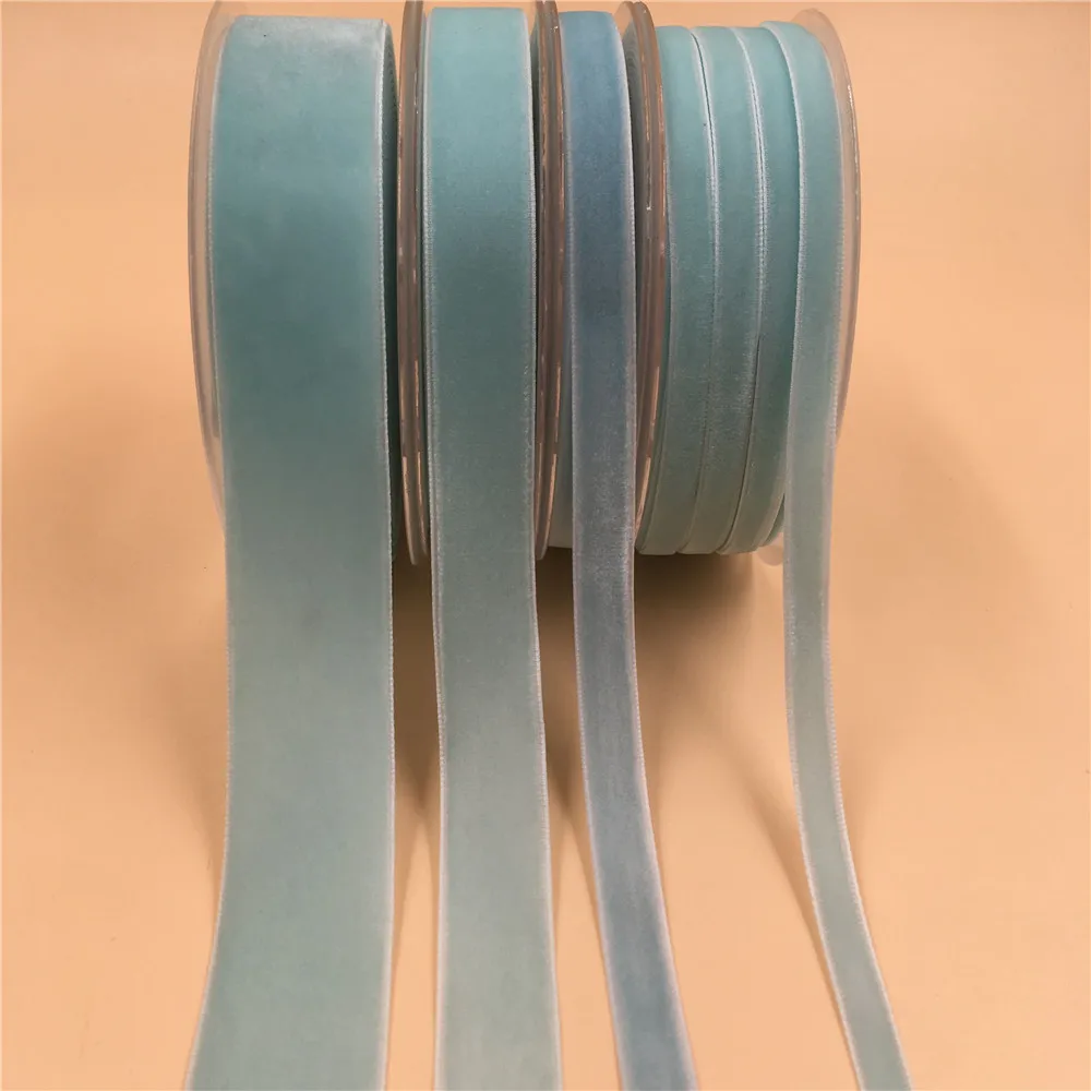 6mm/9mm/15mm V045 Blue Single Face Velvet Ribbon For Handmade Gift Bouquet Wrapping Supplies Home Party Decoration Christmas | Дом и сад