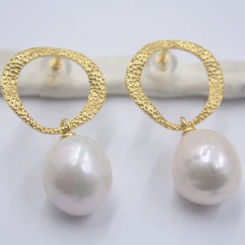 

Real Sterling S925 Silver Earrings Drop Natural Freshwater Pearl Raindrop For Women Ladies Girl Heart Earrings Beauty Gift 17mmL