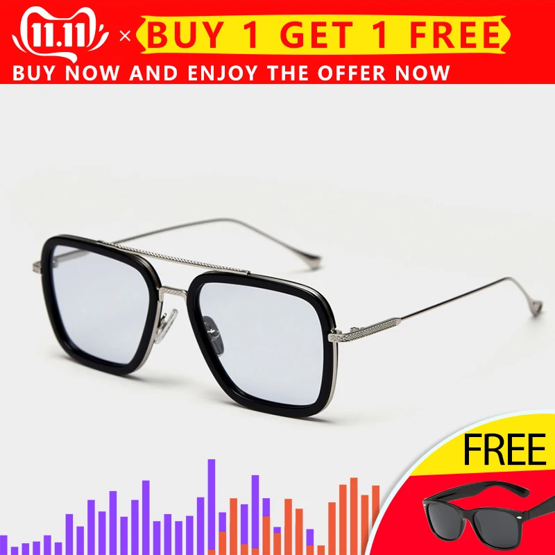 HGE-H, поляризированные солнцезащитные очки, мужские, Мстители, 3, Железный человек, квадратные очки, оправа, Человек-паук, Эдит, солнцезащитные очки, UV400