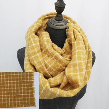 

Dodo Lip Plaid Scarf Woman Winter Scarf Lassie Scarf Warm Yellow Scarf Sonnd Scarf Ring Neck Warm Gift for Girls head cover