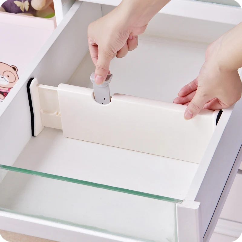 

Retractable Drawer Divider Adjustable Drawer Barrier Plastic Partition Board Sundries Storage Separator Finishing Organizer