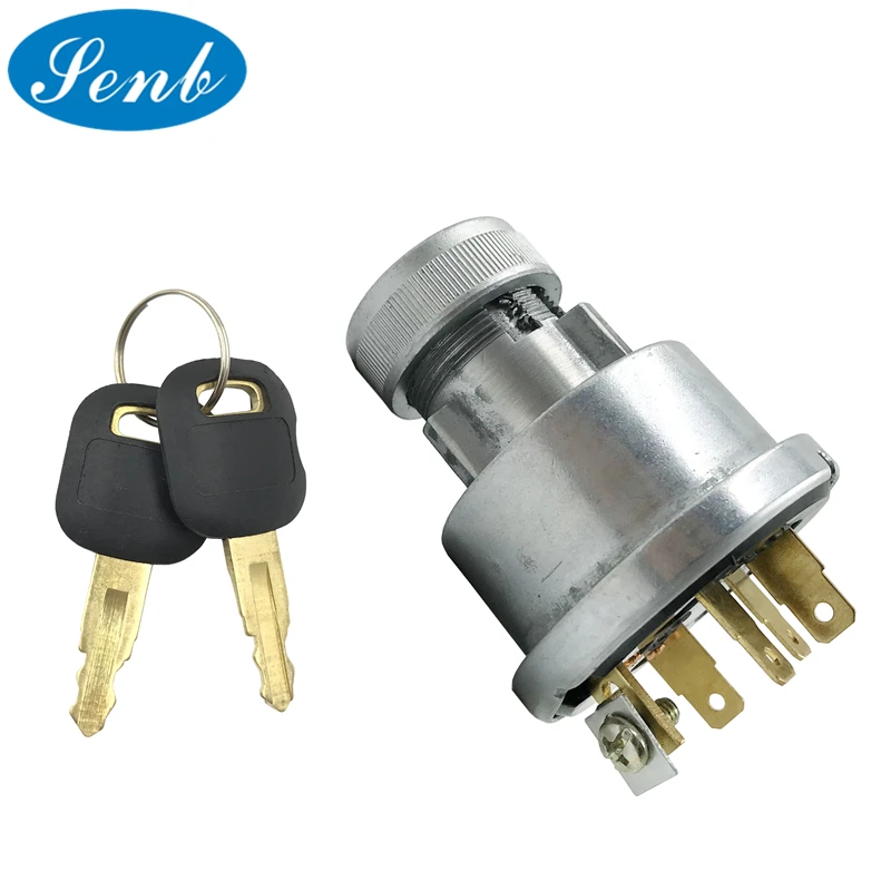 Ignition Switch With 2 Keys 5 Pins 3E-0156 3E0156 9G764 Compatible With Caterpillar CAT Engine 3126B 3176C 3196 3406E 3408E