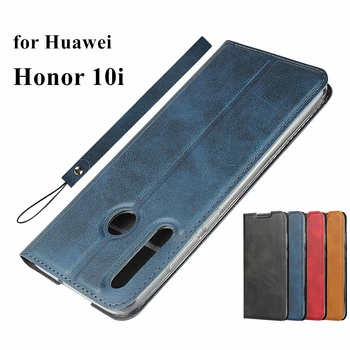 

Premium Leather Cover Flip Case for Huawei Honor 10i Ultra-Thin Magnetic Adsorption Holster Business Bags