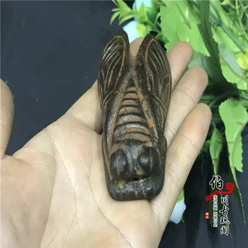 

Collection of Hongshan culture can attract magnet meteorite jade cicada pendant