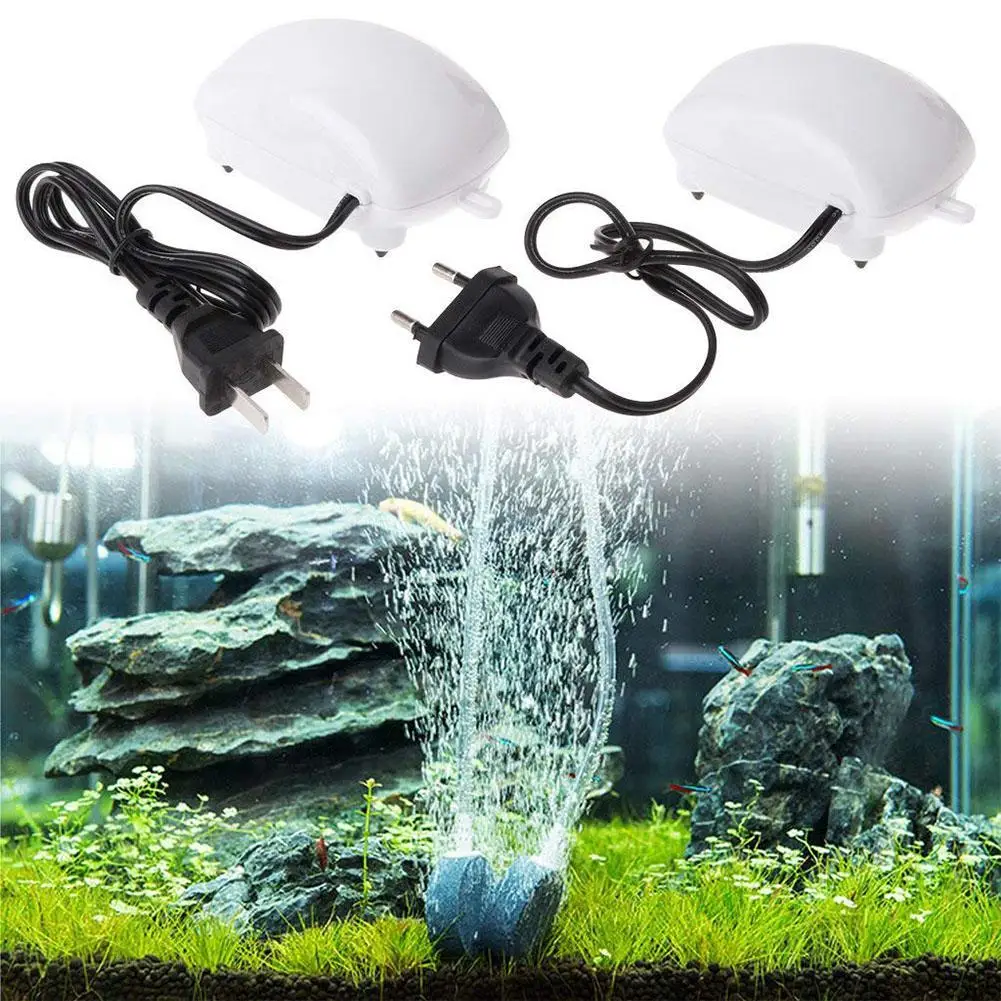 Aquarium Air Pump Fish Tank Mini Silent Compressor Single Double Outlet Oxygen Pumps Aquariums Aquatic Accessories 2W 3W EU Plug | Дом и сад