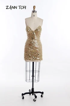 

Homecoming Dresses 2020 for Girls V-neck Beading Sequined Mini Party Gowns Plus Size vestido de noi