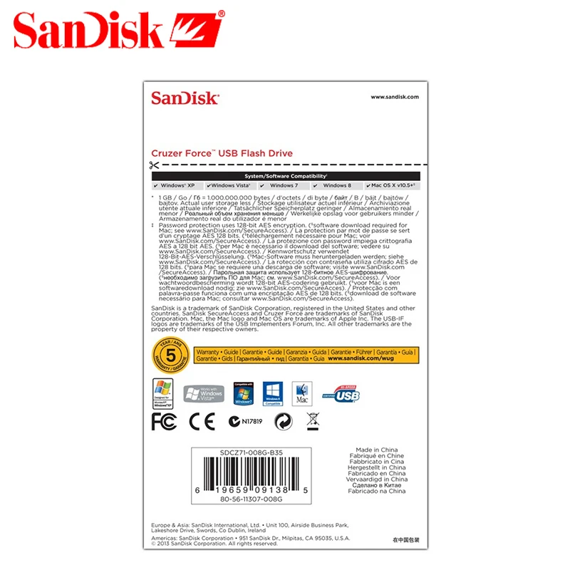 SanDisk USB флеш-накопитель CZ71 USB 2,0 Флешка 64 ГБ 32 ГБ 16 ГБ 8 ГБ флеш-накопитель для ПК планшет поддержка официальный