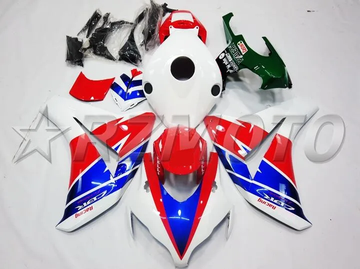 Инжекционного метода литья) ABS Полный комплект обтекателей Подходит для Honda CBR1000RR 08-11 2008 2009 2010 2011 CBR1000 Обтекатели красного и синего цвета, Лидер продаж