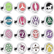 Серебряный Ароматерапевтический ювелирный автомобильный парфюмерный диффузор, автомобильный освежитель воздуха, автомобильный лого, зажим для автомобиля, вентиляционное отверстие, эфирное масло, парфюм, ожерелье