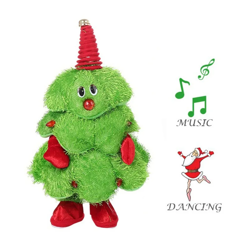 Рождественская елка плюшевая игрушка Рождественский подарок танцевальная электрическая музыкальная игрушка Санта Клаус кукла Twerking Поющий Санта-шляпа забавные дети