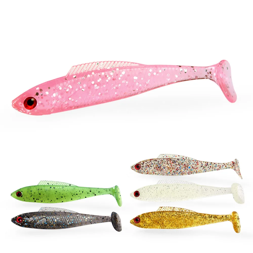 

Fishing soft lure paddle tail soft plastic lures 8.5cm4.5g 3D Eyes T tail artificial bait pike shads soft isca soft bait