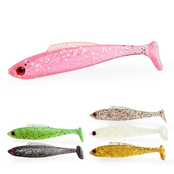 

Fishing soft lure paddle tail soft plastic lures 8.5cm4.5g 3D Eyes T tail artificial bait pike shads soft isca soft bait