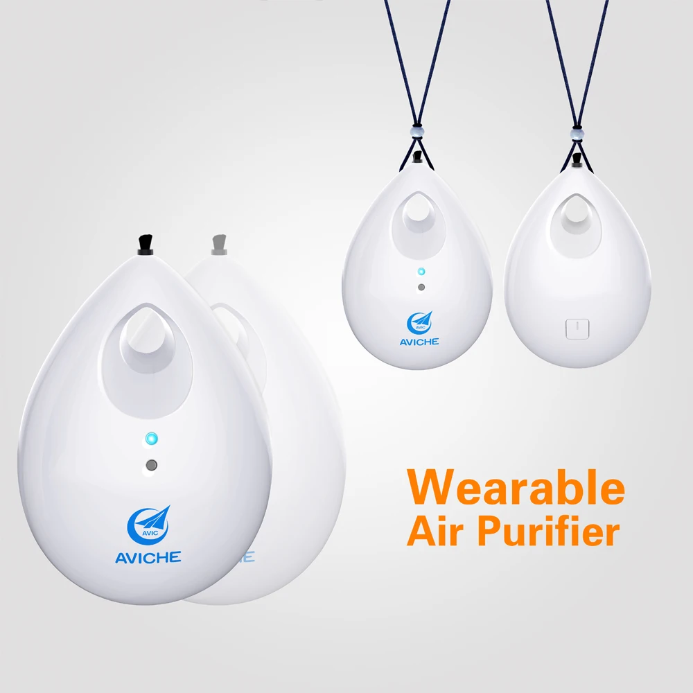 Tanie Mały przenośny osobisty oczyszczacz powietrza poręczny wokół szyi generator jonów ujemnych filtry zarazki, zapachy, kurz, pleśń, alergeny