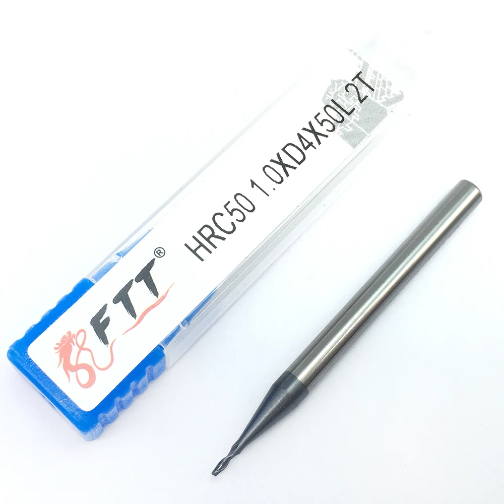 1 шт. HRC50 1.0XD4X50L 2 Флейта Endmills сплав карбидная Вольфрамовая сталь фреза фрезерные