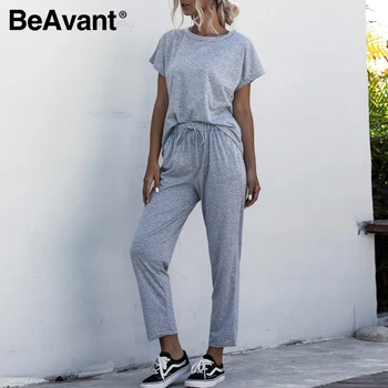

BeAvant 2 Piece Sets Women Autumn Tracksuit Long Sleeve Thicken Hooded Sweatshirts Casual Sport Suit Women Tracksuit Set 2020