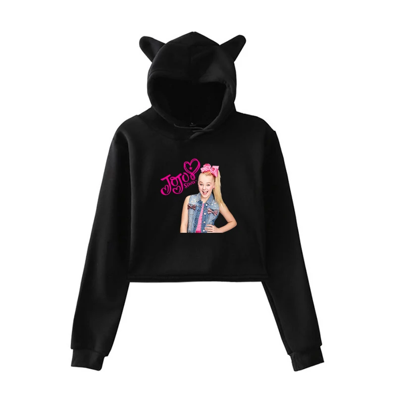 Женский укороченный топ Jojo Siwa Розовый пуловер с кошачьими ушками в Корейском