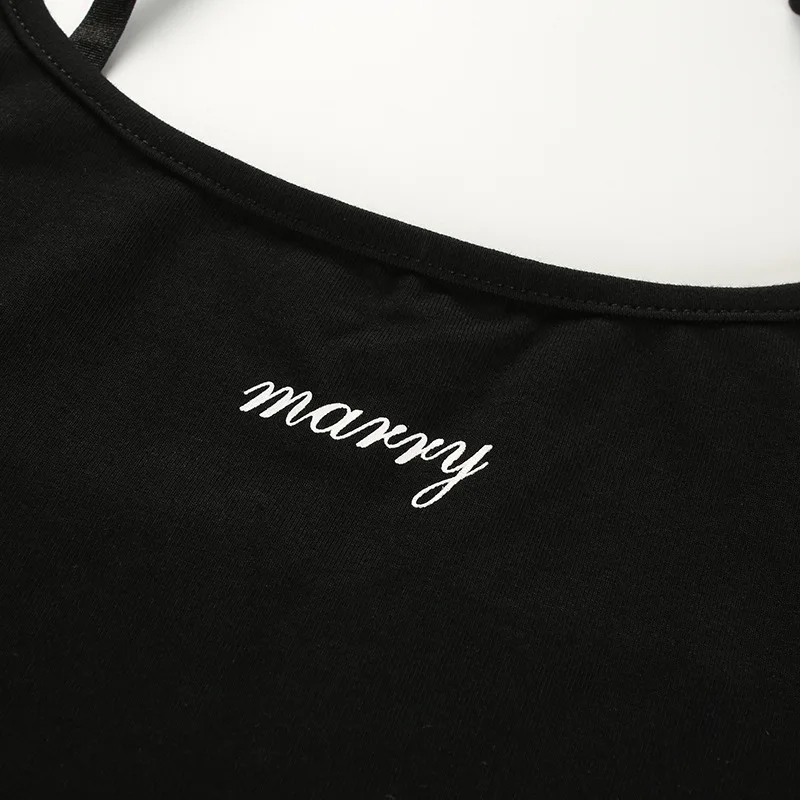 Cotton high cut summer hot sale bodysuits good quality letter print spaghetti strap black bodysuit women 2020 body jumpsuits