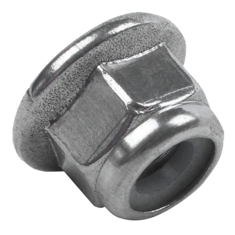 M6x1mm Stainless Steel Hex Flange Nylon Insert Locking Nuts 10 Pcs