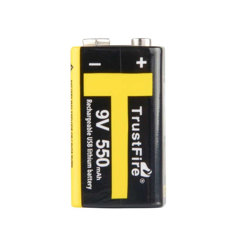 

1Pc 9V 550mAh Rechargeable Lithium Battery USB Charge For Multimeter Microphone