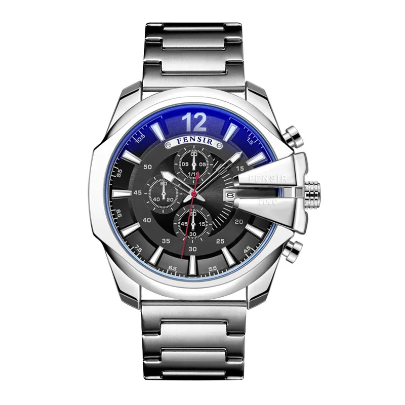 Big Dial Watch For Men Wrist Watches 2022 Stainless Steel Calendar Waterproof Creative Quartz Watches relogio masculino New 