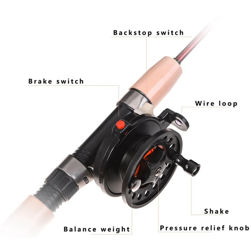 Удилище для подледной рыбалки(катушка) зимнее Супер короткое стеклопластиковое волокно легкое выдвижное Телескопическое удилище(колесо) для пресной морской воды