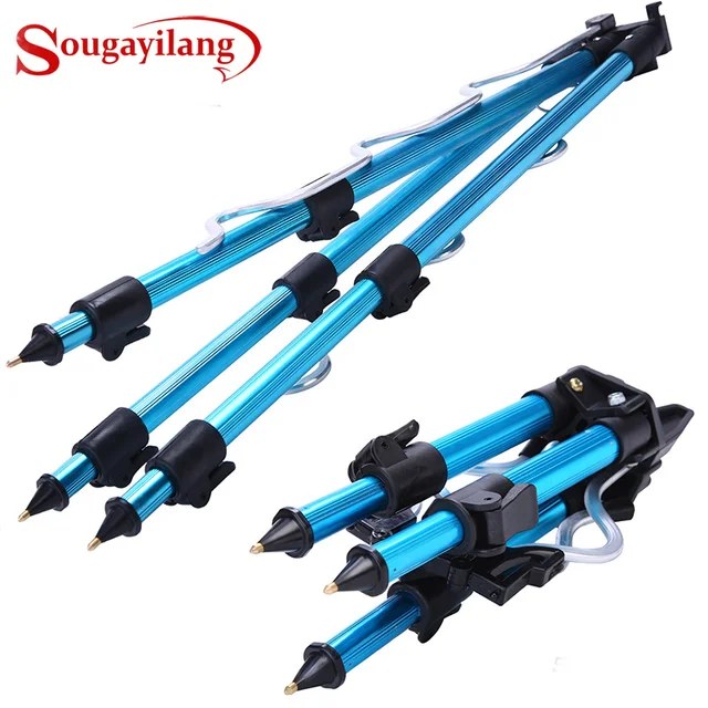 US $11.34 Sougayilang Tripod Bracket Aluminum Alloy Telescopic Fishing Tripod Holder Night Fishing Light Brac