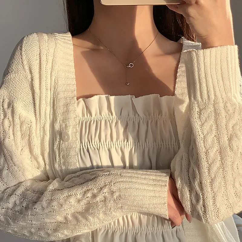 Hot 925 Sterling Silver Circle Necklace Female Shiny Small Round Bead Pendant Exquisite Choker Party Gift For Ladies SNK028 - Image 3