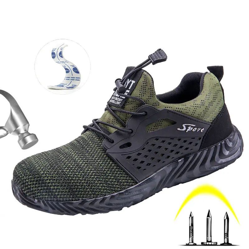 

Men's Safety Shoes Steel Toe Protection Work Shoes Safety Anti-Puncture Indestructible Sneaker Breathable Work Safety Shoes
